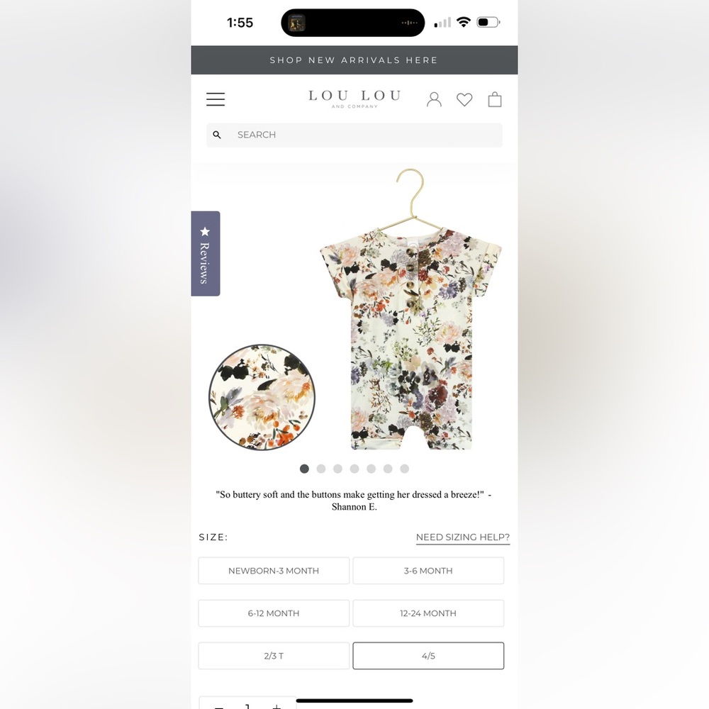 Lou Lou & Company (Nellie) Romper. Size 4/5.